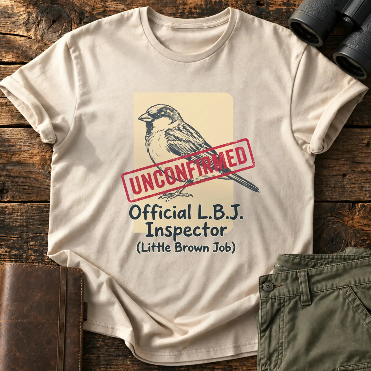 Official L.B.J. Inspector Tee — Sand