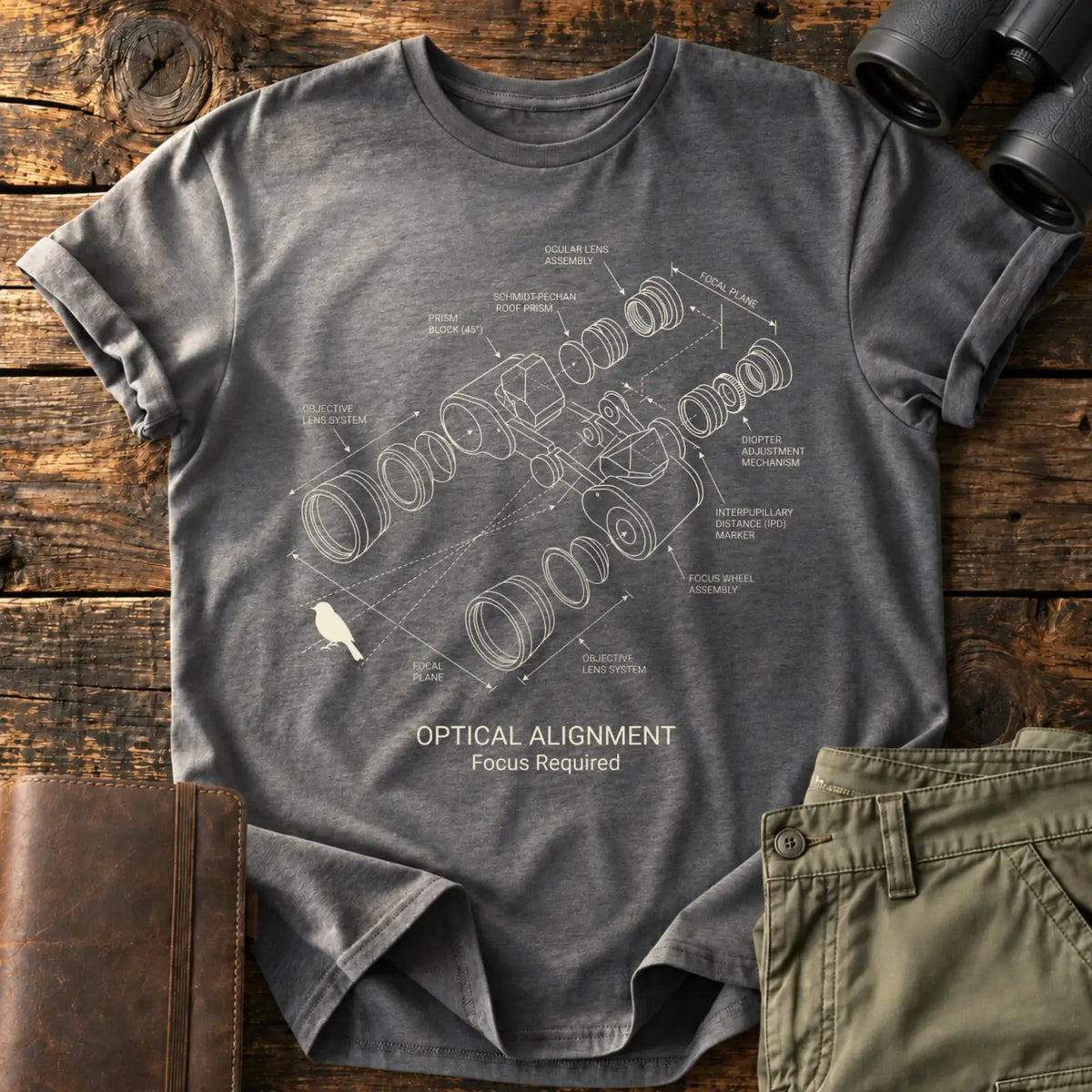 Optical Alignment Tee — Charcoal
