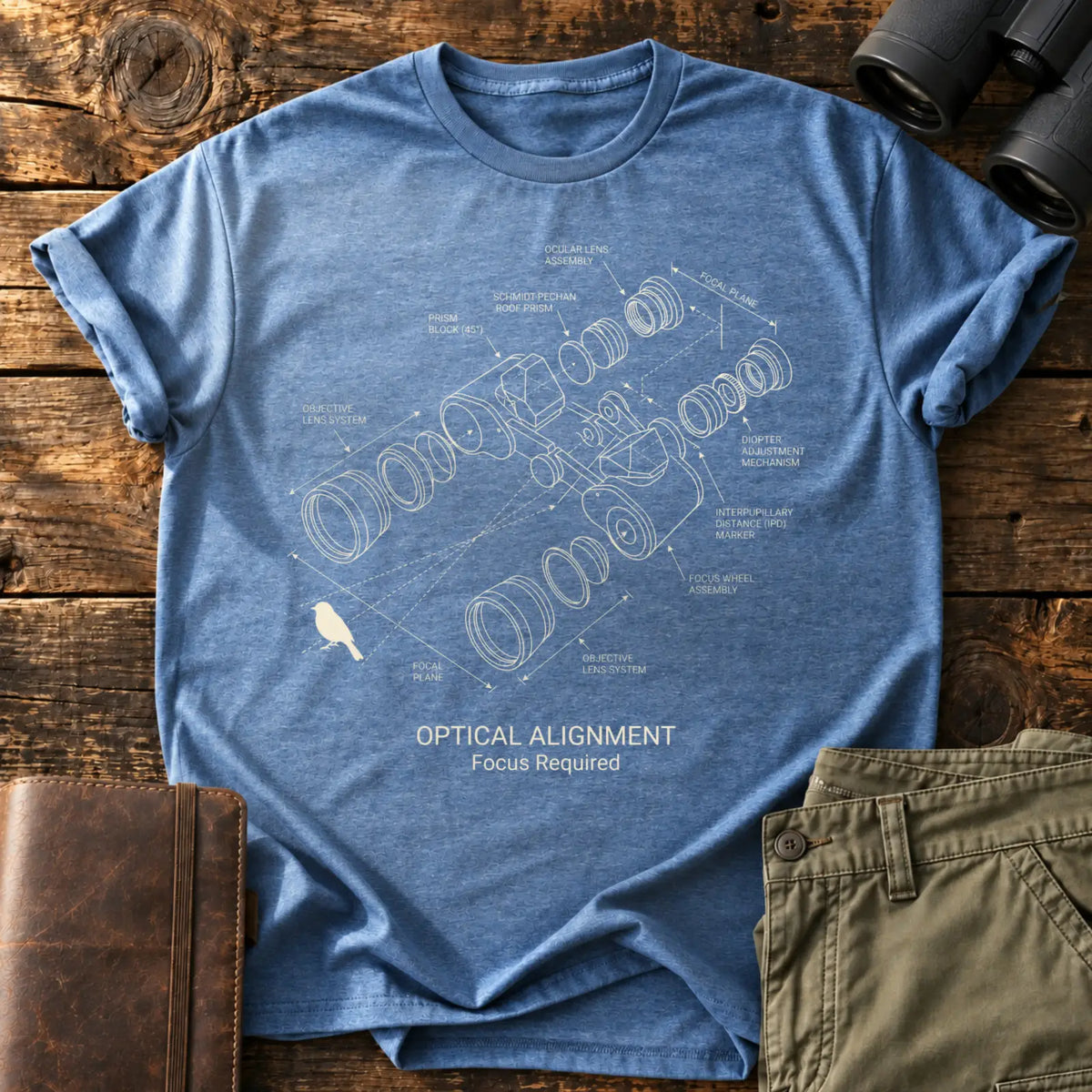 Optical Alignment Tee — Heather Indigo