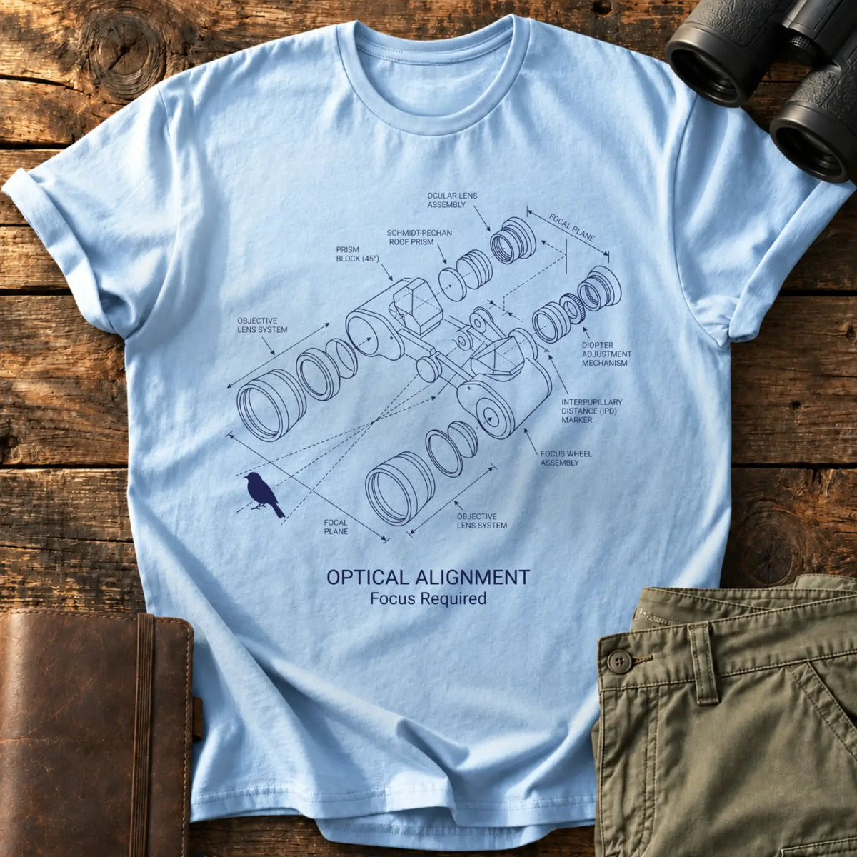 Optical Alignment Tee — Light Blue
