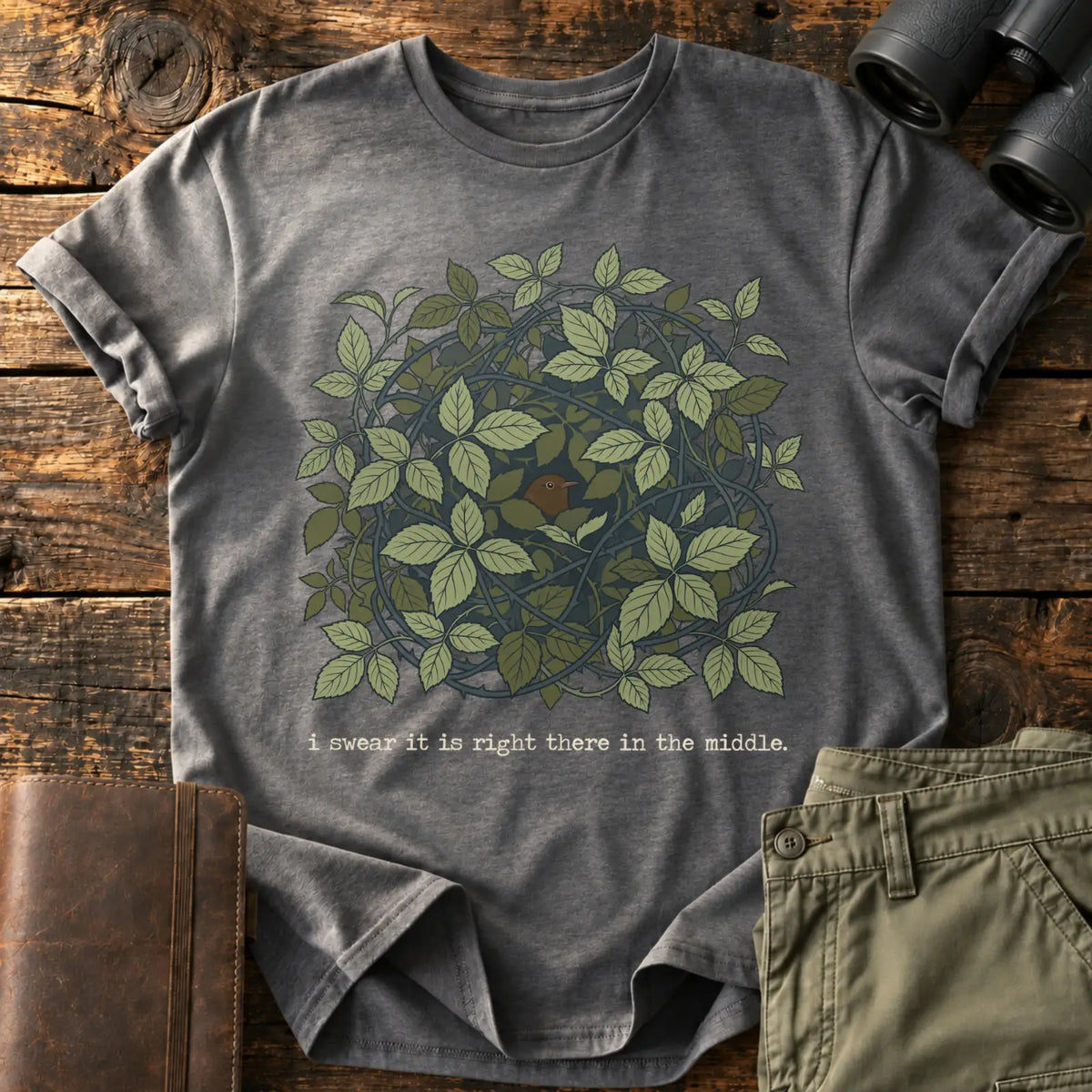 Right There in the Middle Tee — Charcoal