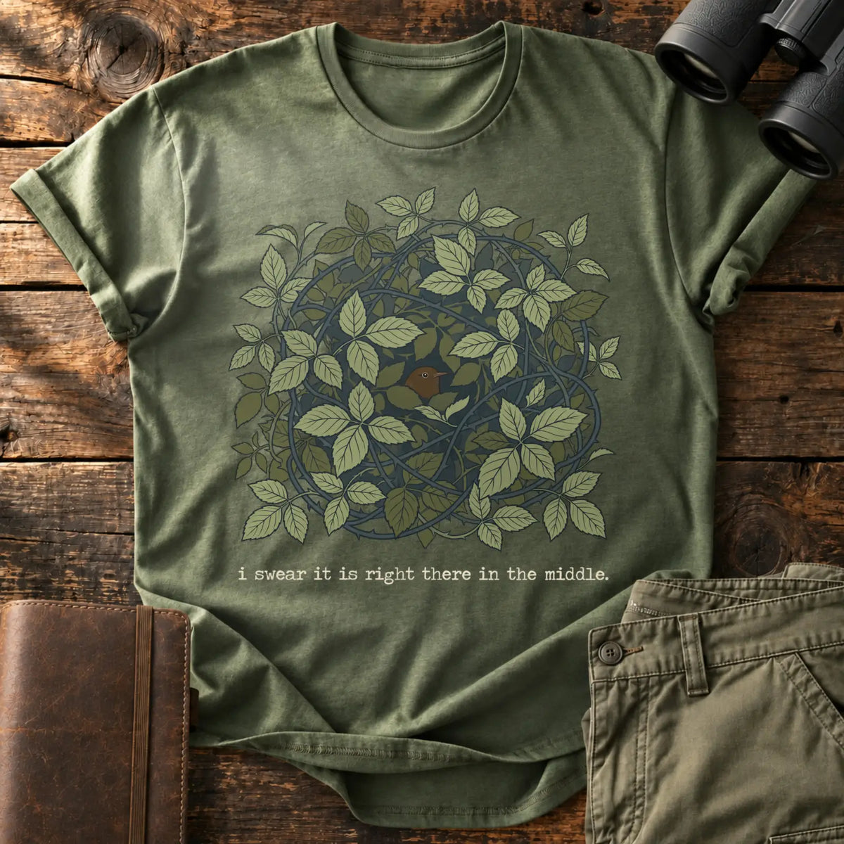 Right There in the Middle Tee — Military Green
