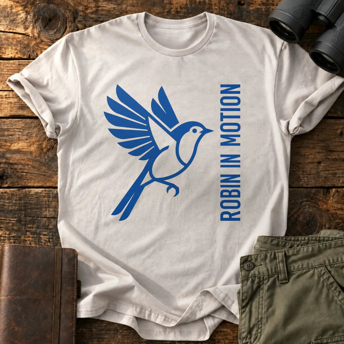 Robin in Motion Tee — Ice Grey