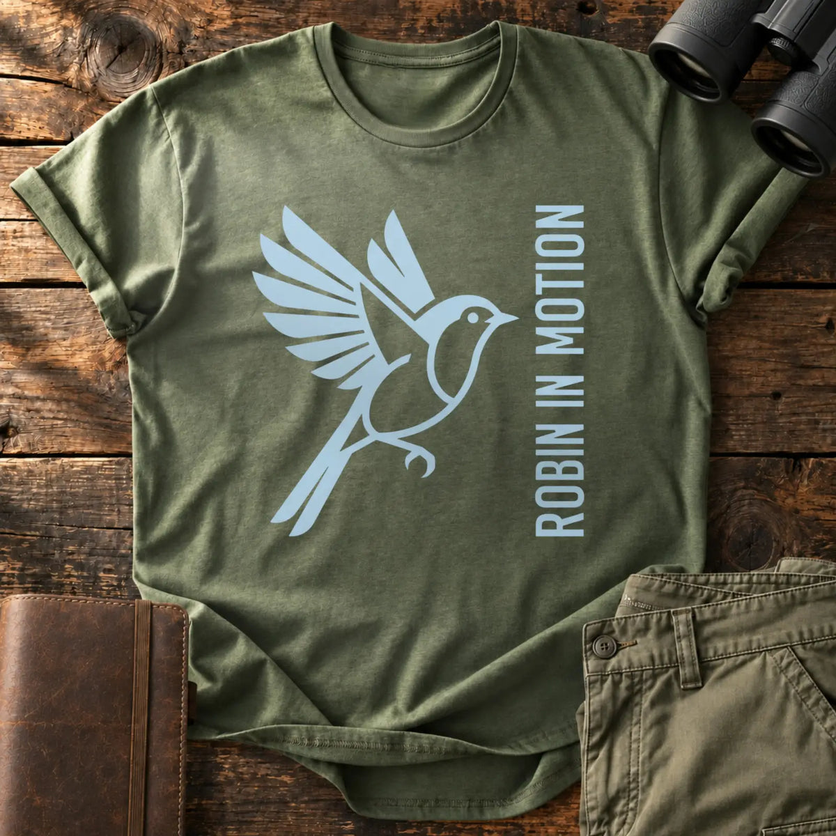 Robin in Motion Tee — Military Green