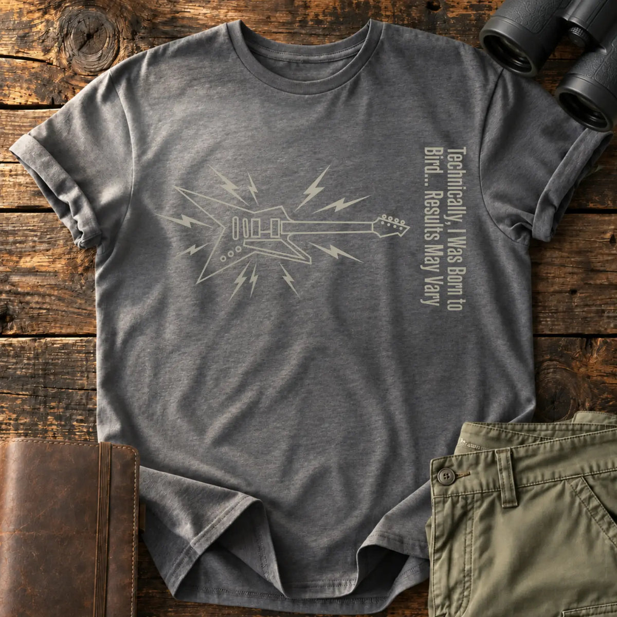 Technically Born to Bird Tee — Charcoal