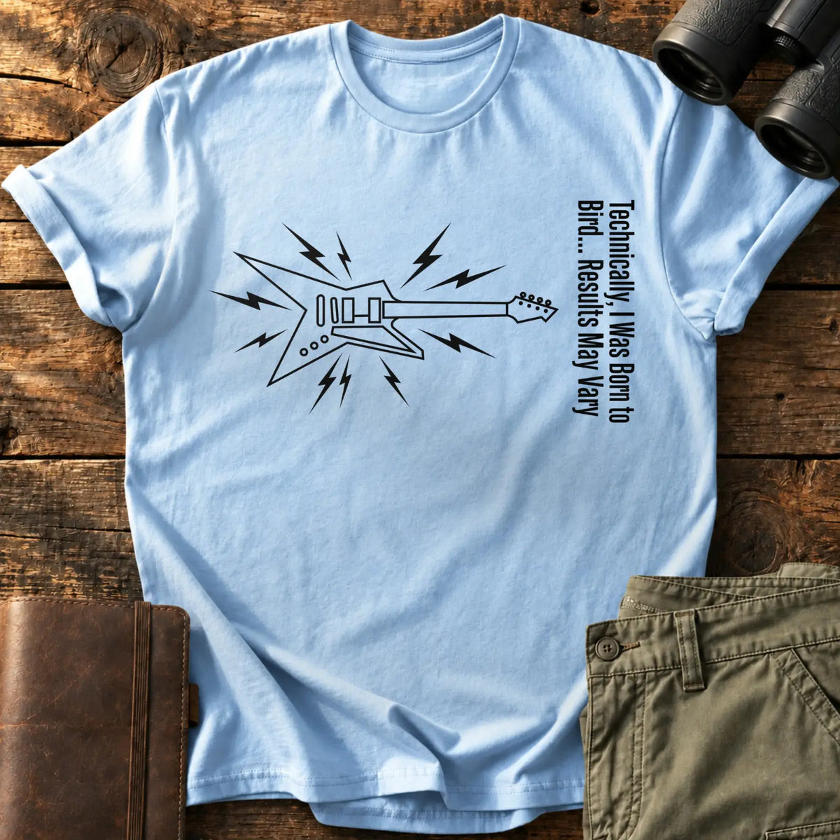 Technically Born to Bird Tee — Light Blue