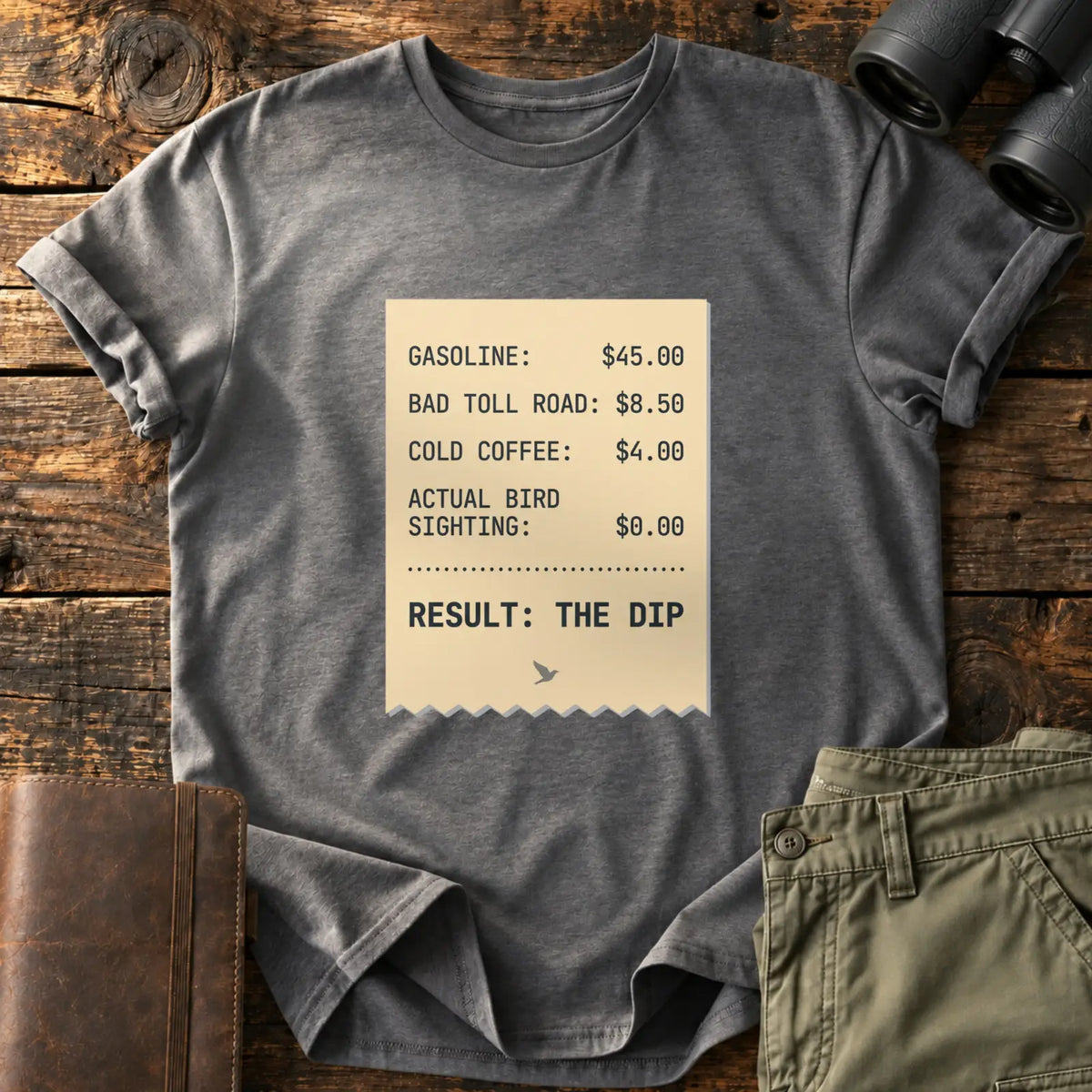 The Dip Receipt Tee — Charcoal