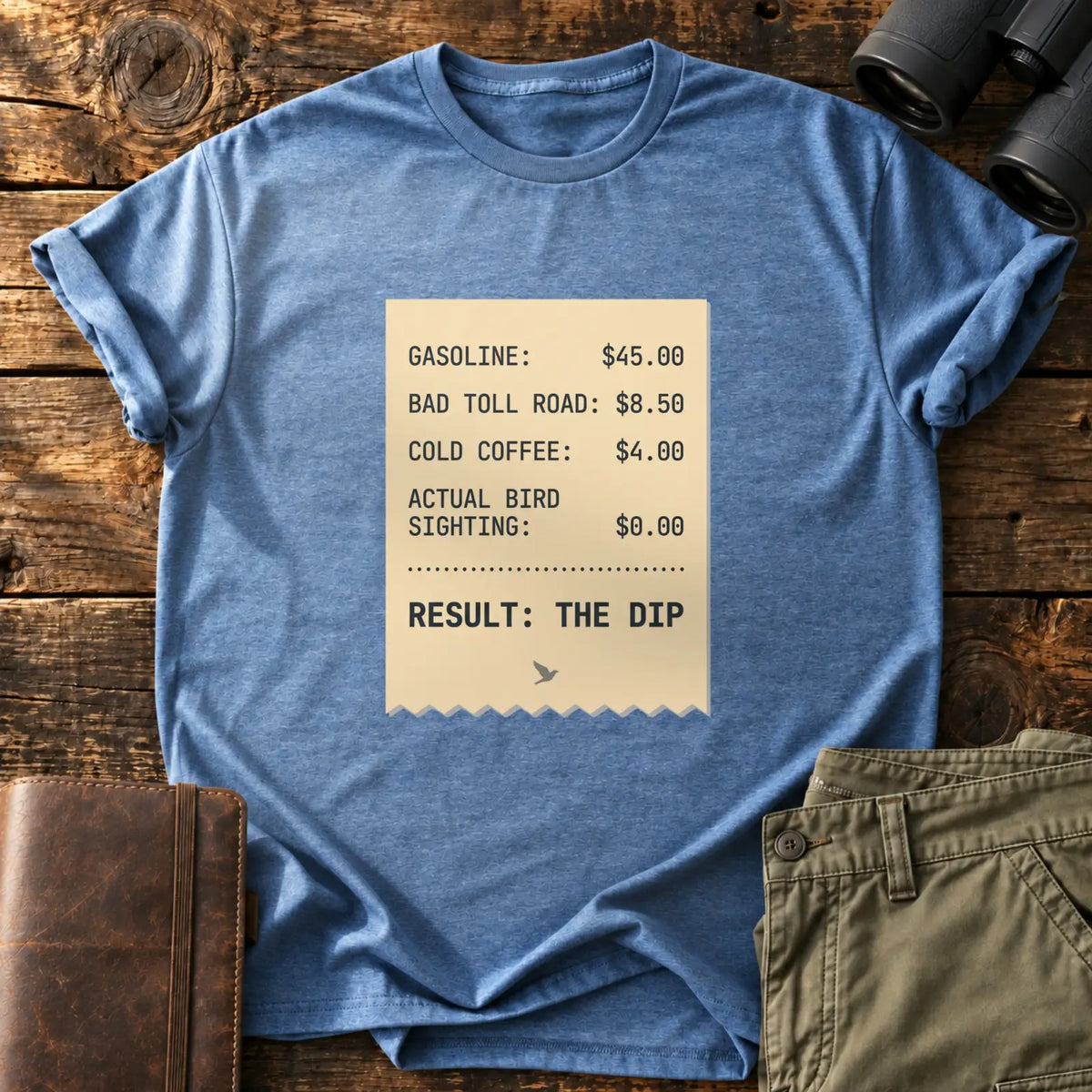 The Dip Receipt Tee — Heather Indigo