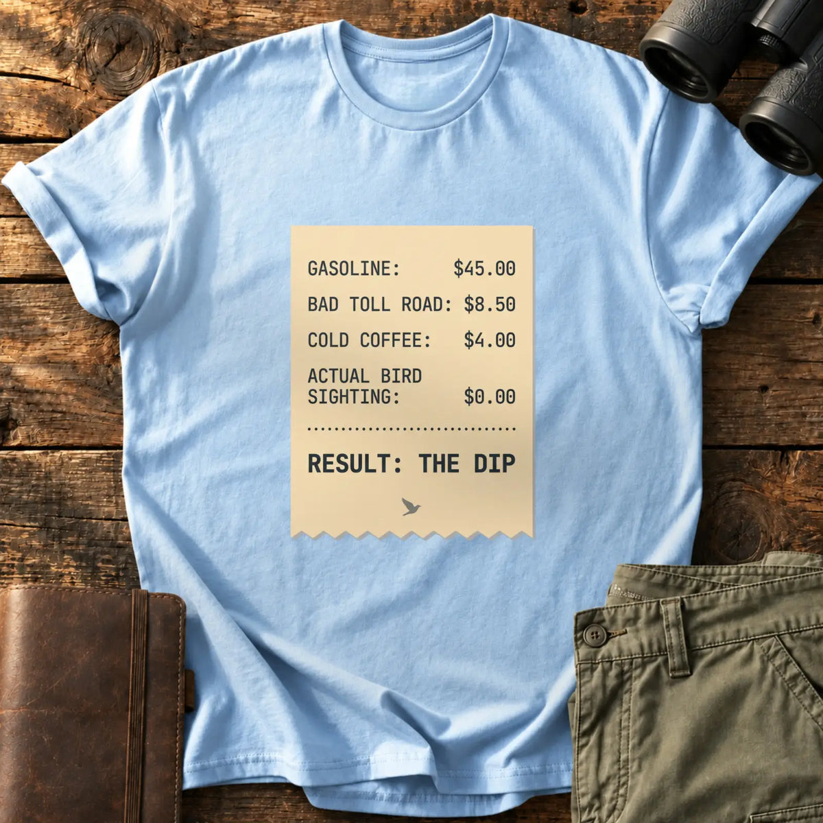 The Dip Receipt Tee — Light Blue
