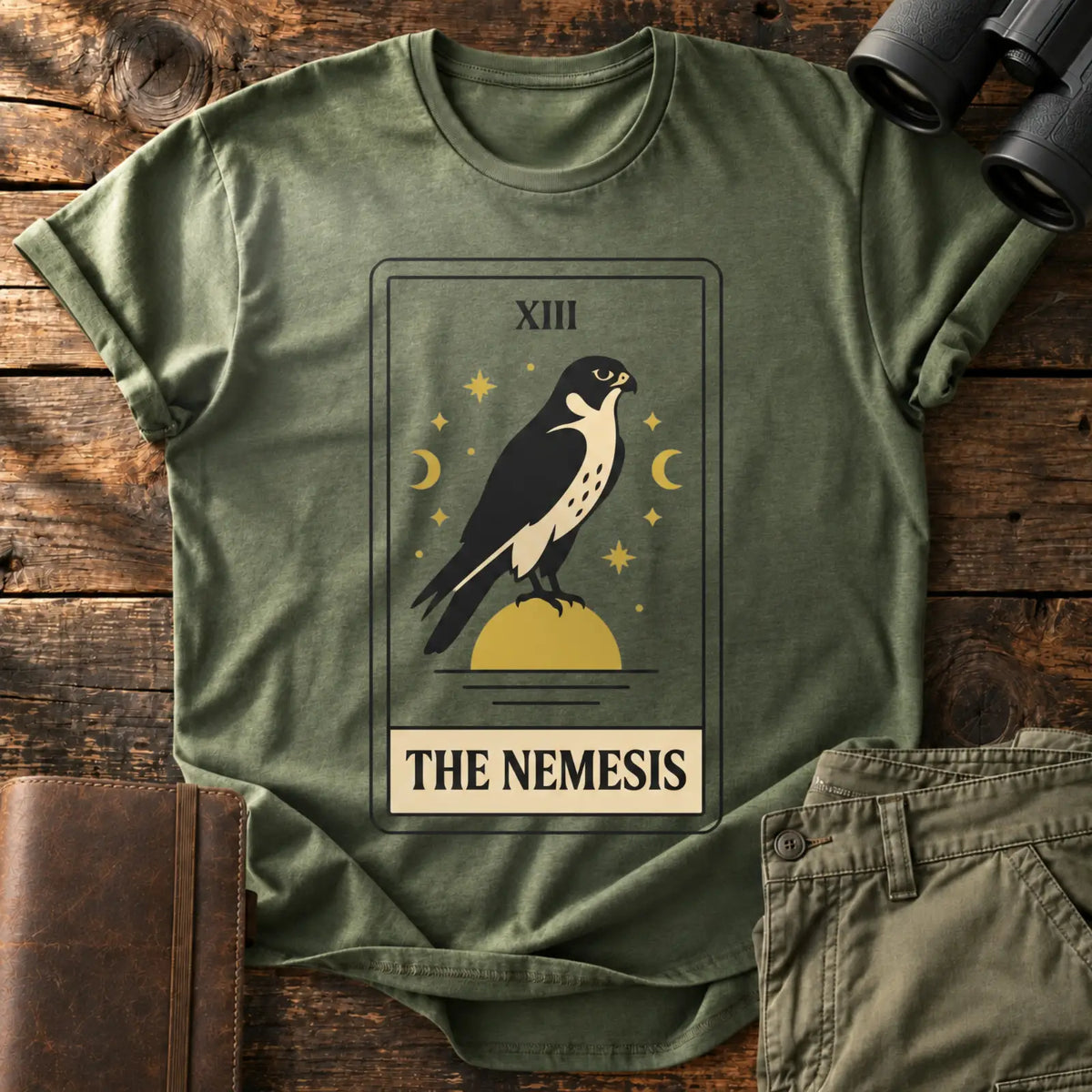 The Nemesis Tarot Tee — Military Green