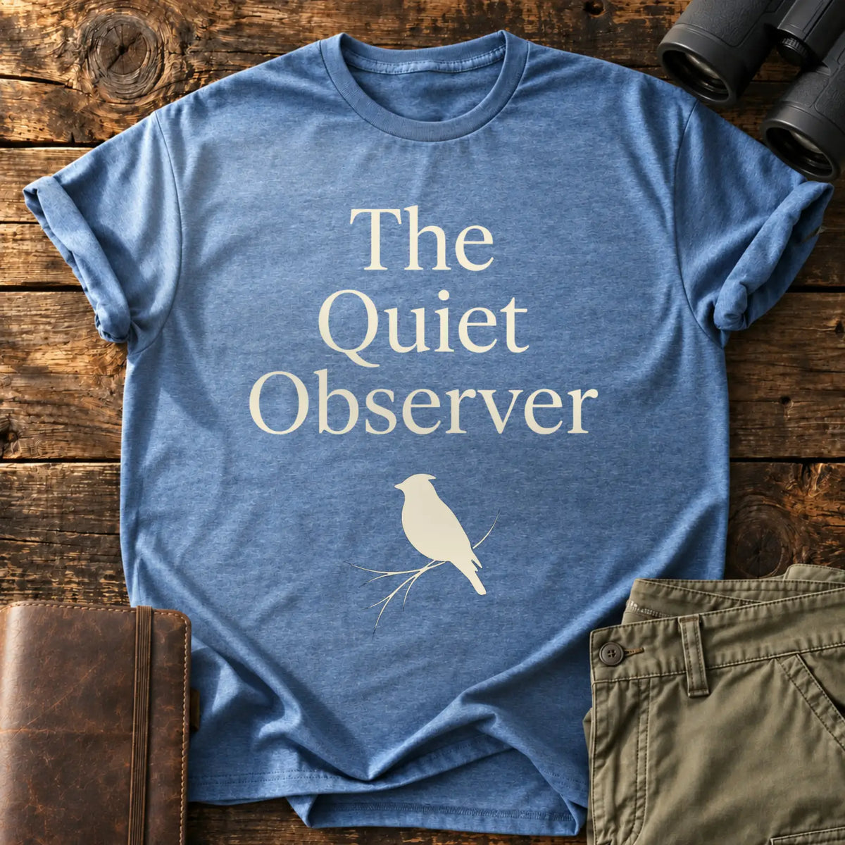 The Quiet Observer Tee — Heather Indigo