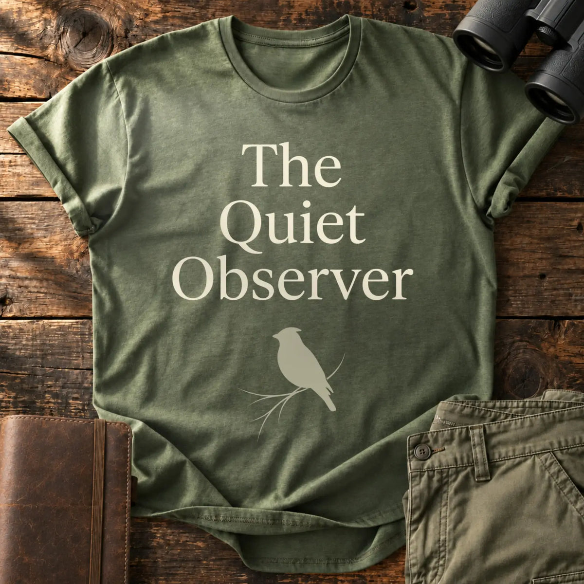 The Quiet Observer Tee — Military Green