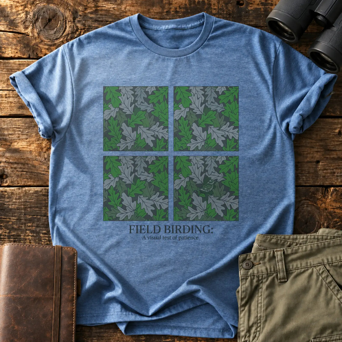 Visual Test of Patience Tee — Heather Indigo